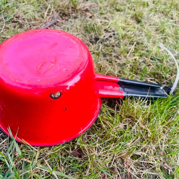 Vintage, Antique, Rustic, Farmhouse, Shabby Chic, Enamel Pot- 5" Diameter - Picture 3 of 3